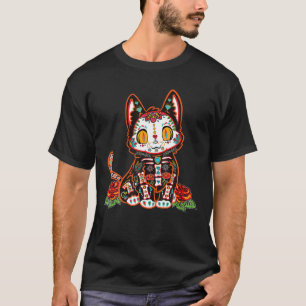 T-shirt Cat Dia De Los Muertos Jour Du Dead El Gato Sug
