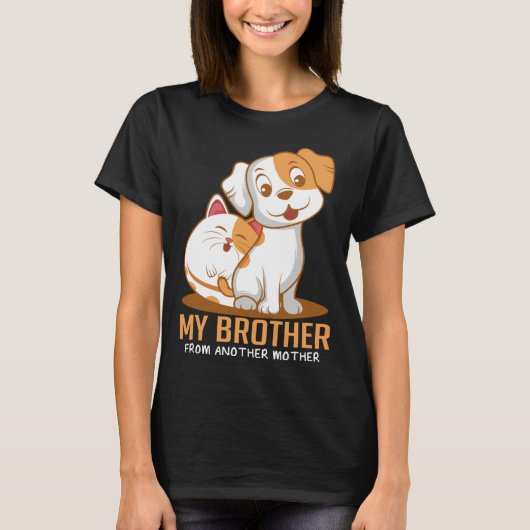 T-shirt Cat Dog Brother  Animal (Devant)