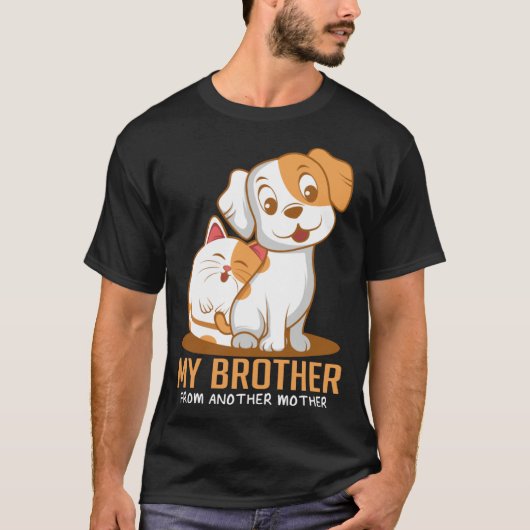 T-shirt Cat Dog Brother Animal (Devant)