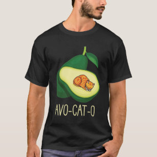 T-shirt Cat Dormant Avocado Cute Animal Pun