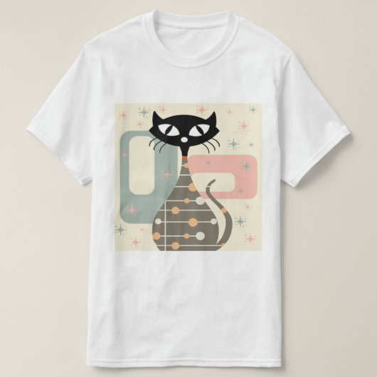 T-shirt Cat du milieu du siècle moderne (Design devant)