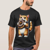 T-shirt Cat Eating Donut Kitten Donut Lover (Devant)