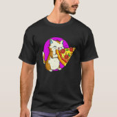 T-shirt Cat Eating Pizza Cat And Pizza Design (Devant)