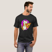 T-shirt Cat Eating Pizza Cat And Pizza Design (Devant entier)