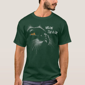 T-shirt Cat effrayant Visage Jaune Yellow Eyes Drôle Amour