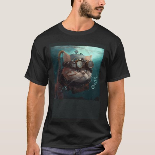 T-shirt Cat Engineer Underwater (Devant)
