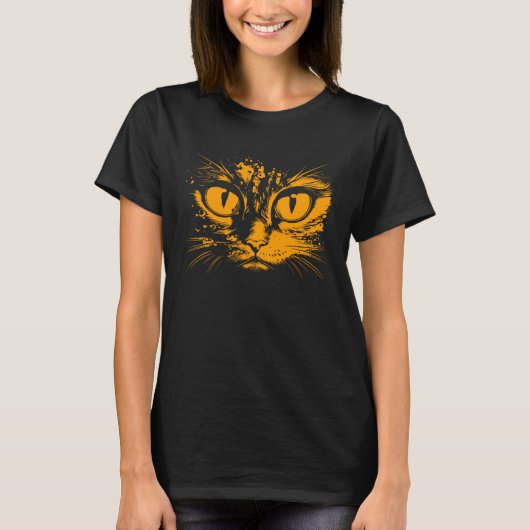 T-shirt Cat Eyes Visage Costume Maman Lady 1 (Devant)