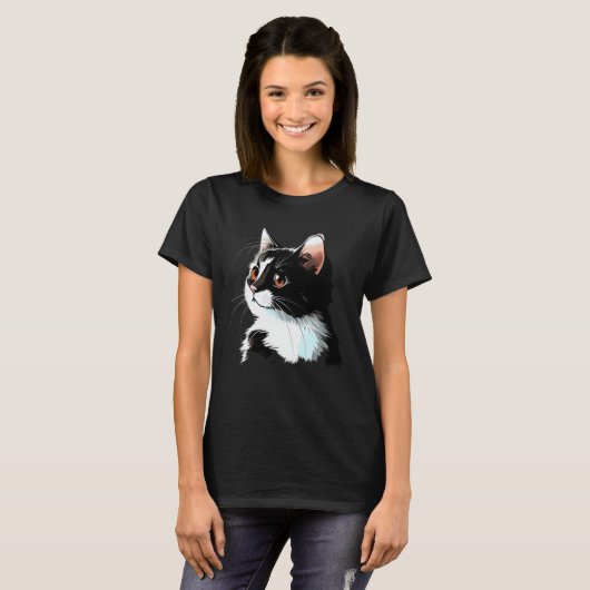 T-shirt Cat Face  Cat (Devant entier)