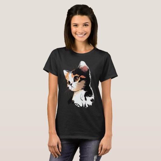 T-shirt Cat Face  Cat  1 (Devant entier)