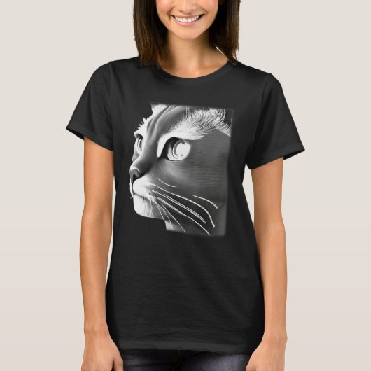 T-shirt Cat face graphic animal pet grumpy kitten print (Devant)