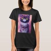 T-shirt Cat face graphic animal pet grumpy kitten print (Devant)