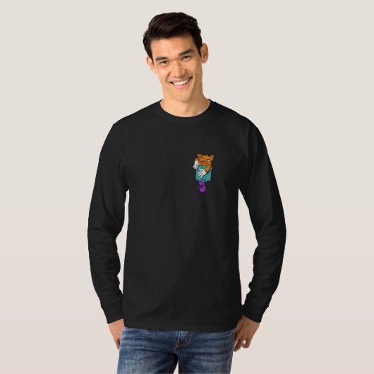 T-shirt Cat Falling Mouse Pocket (Devant entier)