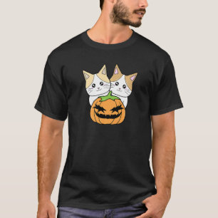 T-shirt Cat Feline Claws Citrouille Halloween Candy Corn C