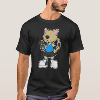 T-shirt Cat Fitness Dumbbell Sports