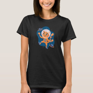 T-shirt Cat Floating in Space - Funny Space Cat Graphic Pr