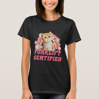 T-shirt Cat Forklifts Certifié Drôle Pour Hommes Femmes