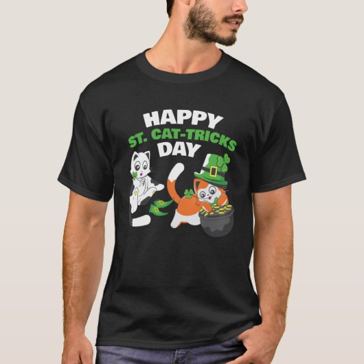 T-shirt Cat Happy St Catricks Day Ireland Party Irish Kitt (Devant)