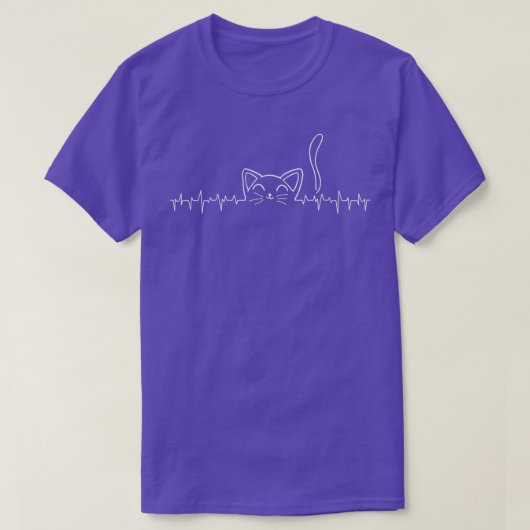 T-shirt Cat Heartbeat ECG (Design devant)
