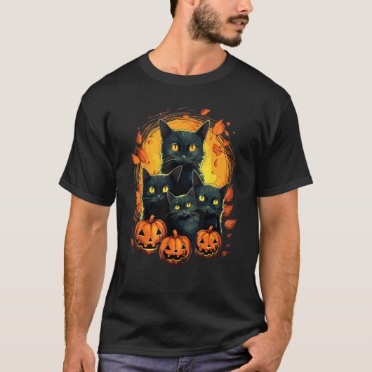T-shirt Cat Horror Cute Halloween for Cat Kitty (Devant)