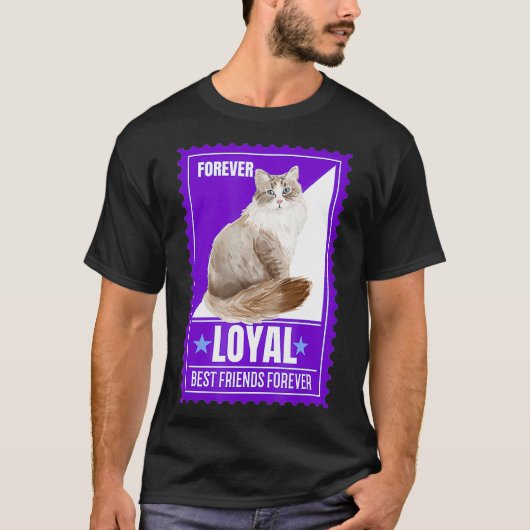 T-shirt Cat Humour Sibérie Cat Cat Devis Forever Stamps Co (Devant)