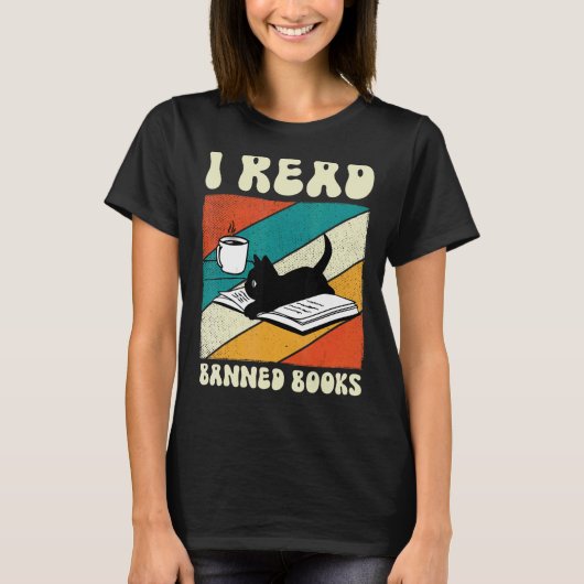 T-shirt Cat I Lire Livres Interdits Bookworts Lecture Livr (Devant)