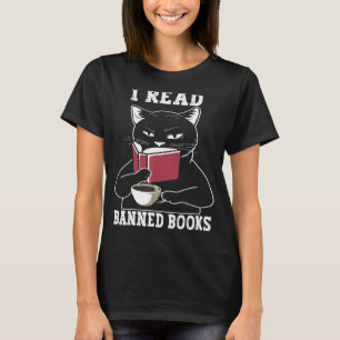 T-shirt Cat I Lire Livres Interdits Bookworts Reading Book