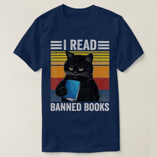 T-shirt Cat I Read Banned Books Funny Bookworms Reading Bo (Design devant)