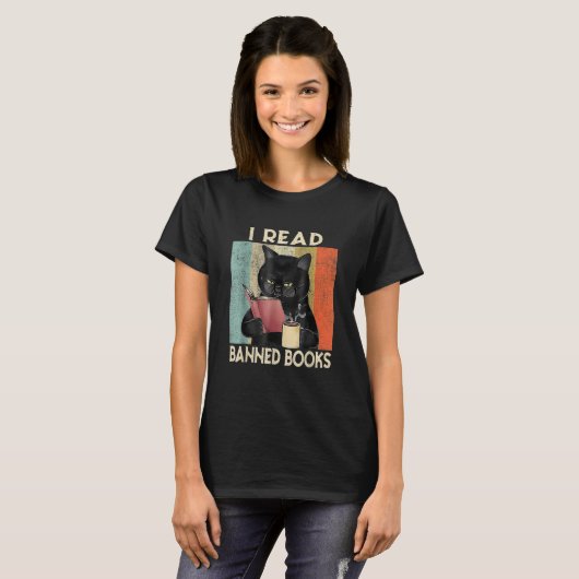 T-shirt Cat I Read Banned Books men Bookworms Reading Book (Devant entier)