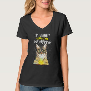 T-shirt Cat Im Correction Silencieuse De Votre Grammaire