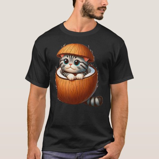 T-shirt Cat in Coconut Costume (Devant)