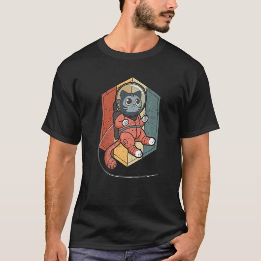 T-shirt Cat in Space Space Cat Nerdy  1 (Devant)