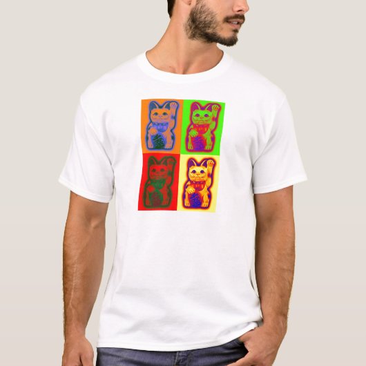 T-shirt CAT JAPONAIS Maneki Neko d'argent (Devant)