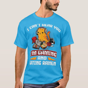 T-shirt Cat Je Ne Peux Pas Vous Entendre Je Joue Et Mange