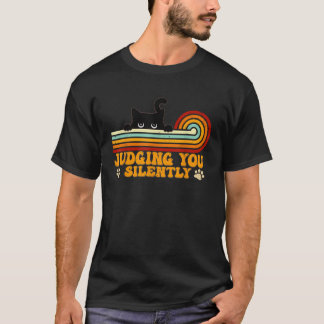 T-shirt Cat Judging You Silently Funny Black Amoureux de l
