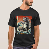 T-shirt Cat Kaiju Catzilla Art Japonais Hommes Femmes Enfa (Devant)