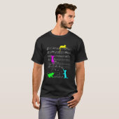 T-shirt Cat Kitty Music Notes Colorful Musician Clef (Devant entier)