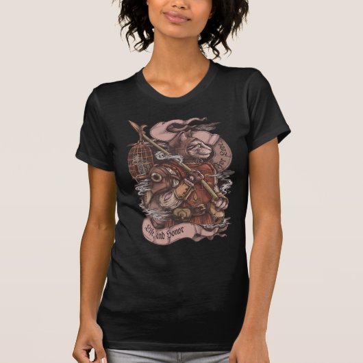 T-shirt Cat Knight vintage impression (Devant)