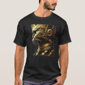 T-shirt Cat Knight Wearing Gold Filigree Armor Black (Devant)