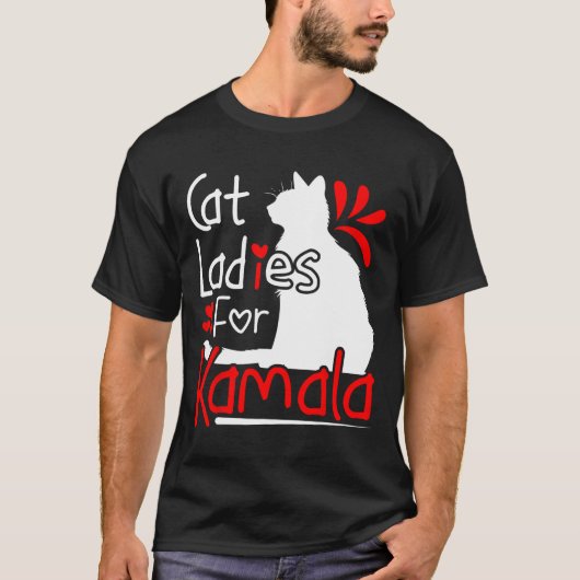 T-shirt Cat Ladies For Kamala Silhouette Graphic (Devant)