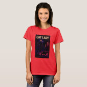 T-shirt Cat Lady -Cats Art Lover- City Night Comic Graphic (Devant entier)