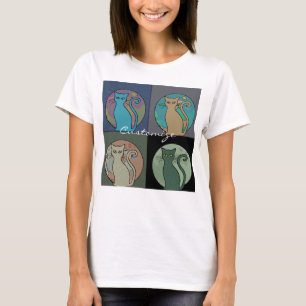 T-shirt Cat Lady Multi Cats assis Thunder_Cove