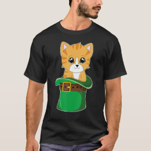 T-shirt Cat Leprechaun Casquette Jour de la Saint Patrick 