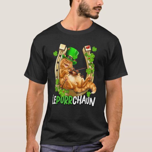 T-shirt Cat Leprechaun St Patrick S Day Lepurrchaun Shamro (Devant)