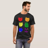 T-shirt Cat LGBT Flag Gay Pride Transgender Rainbow Lesbia (Devant entier)
