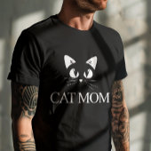 T-shirt cat lover mom Cute Simple Design black
