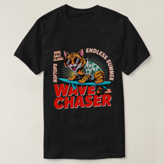 T-shirt Cat Lover Summer Wave Chaser Funny Beach Tee