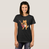 T-shirt Cat Loves Musical Instruments Plays Guitar (Devant entier)