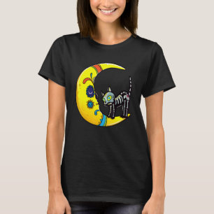 T-shirt Cat & Lune Sugar Skull Dia de Los Muertos Jour de