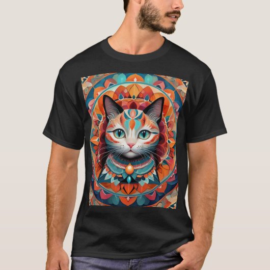 T-shirt Cat Mandala (Devant)