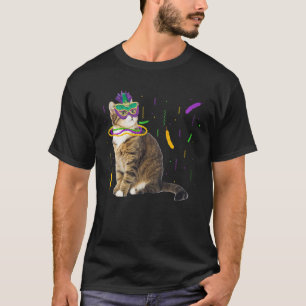 T-shirt Cat Mardi Gras Drôle Amoureux des chats Masque Et 